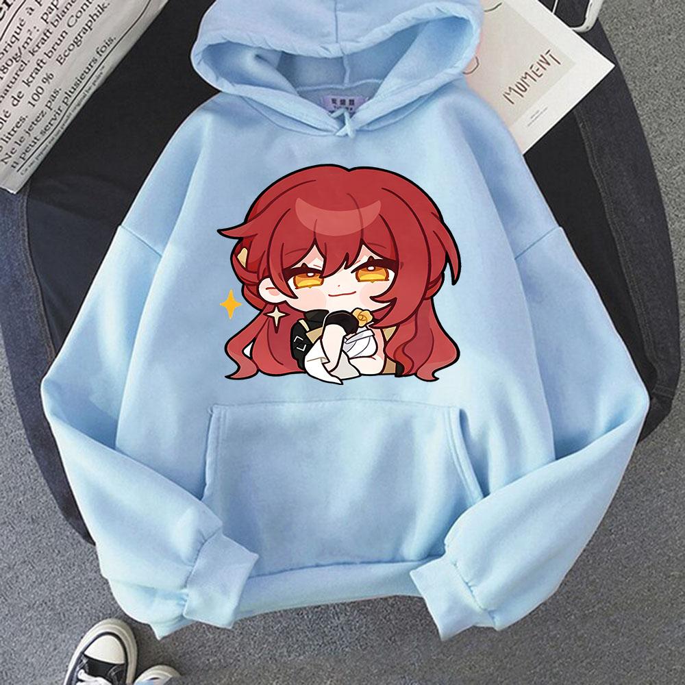 Honkai Star Rail Himeko Cartoon Graphic Hoodies Women Men Streetwear Harajuku Hooded Long Sleeve Sweatshirts Outfits Y2k Clothes