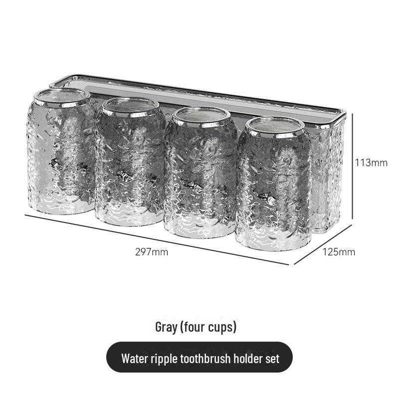 Sada zubního kartáčku a ústní vody k montáži na zeď: Držák na elektrické zubní kartáčky s kelímkem