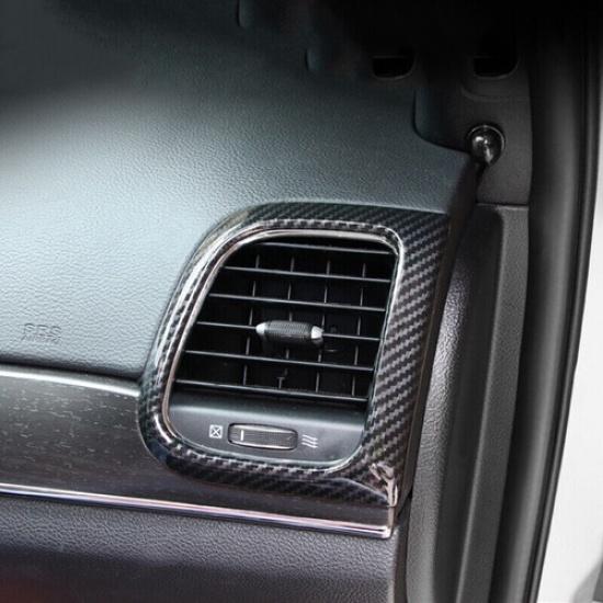 Carbon Fiber Side Air Vent Outlet Cover Trim For Jeep Grand Cherokee 2014-2020