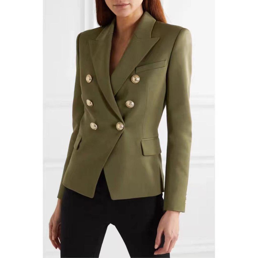 2021 Solid Color Double-Breasted Slim Fit Suit - Multi-color European/American Style