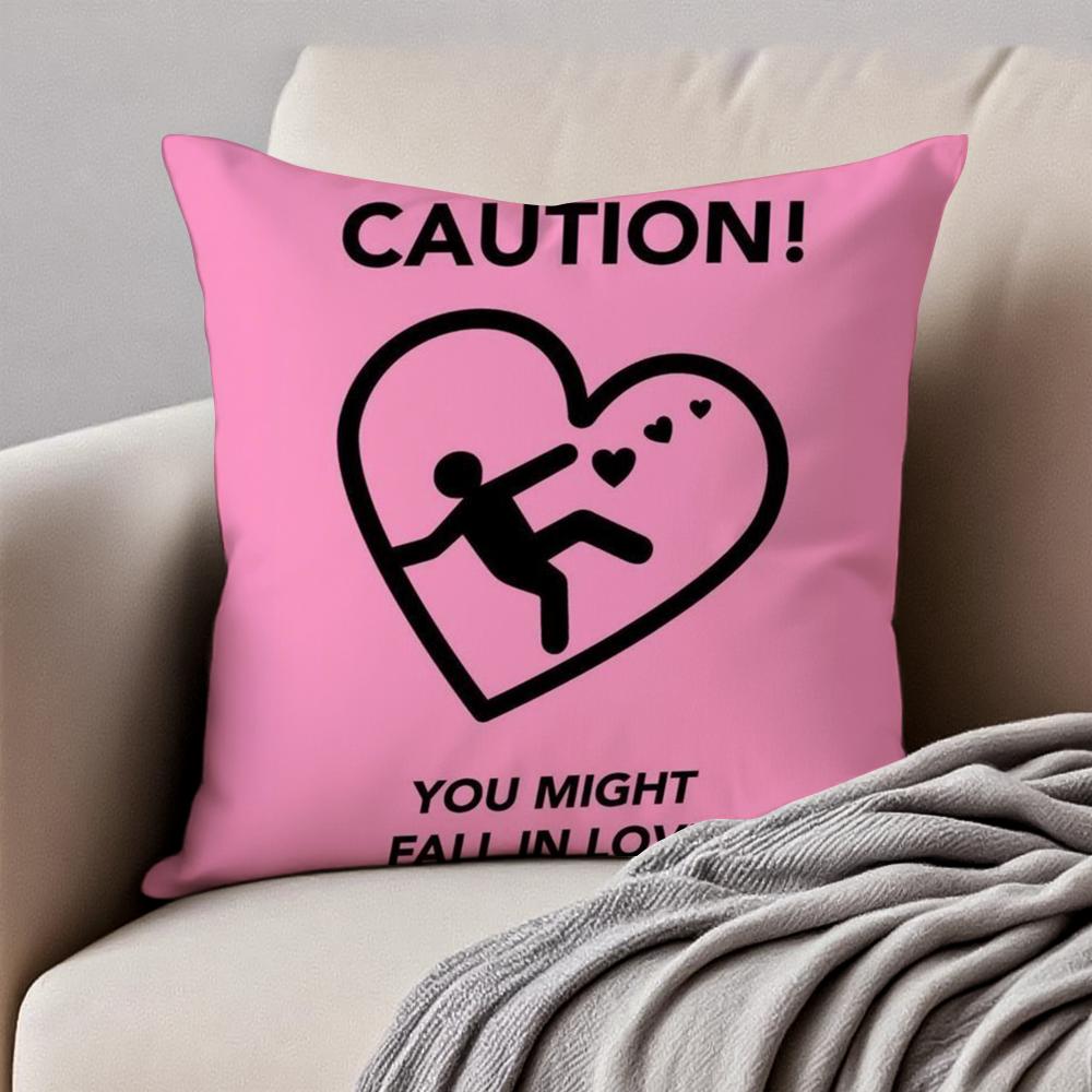 Lovely Heart Of Love My Beloved Cushion Cover Pillowcase Anti-Dustmite Invisible Zipper Short Plush Sofa Cushion