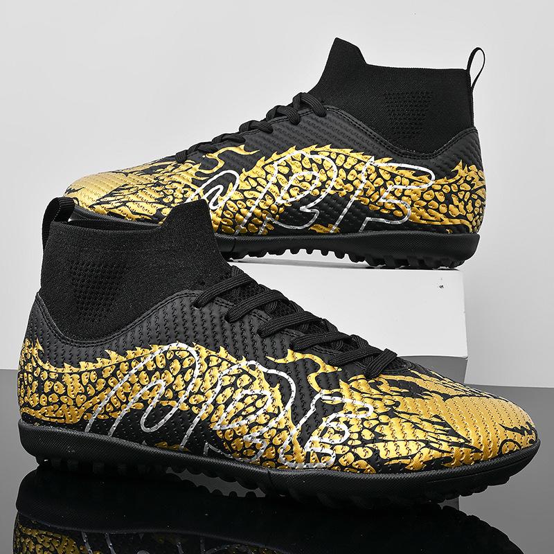 Student High Top Football Shoes AG Spikes Broken Nails Boys and Girls Student Games Sports Training Football Shoes