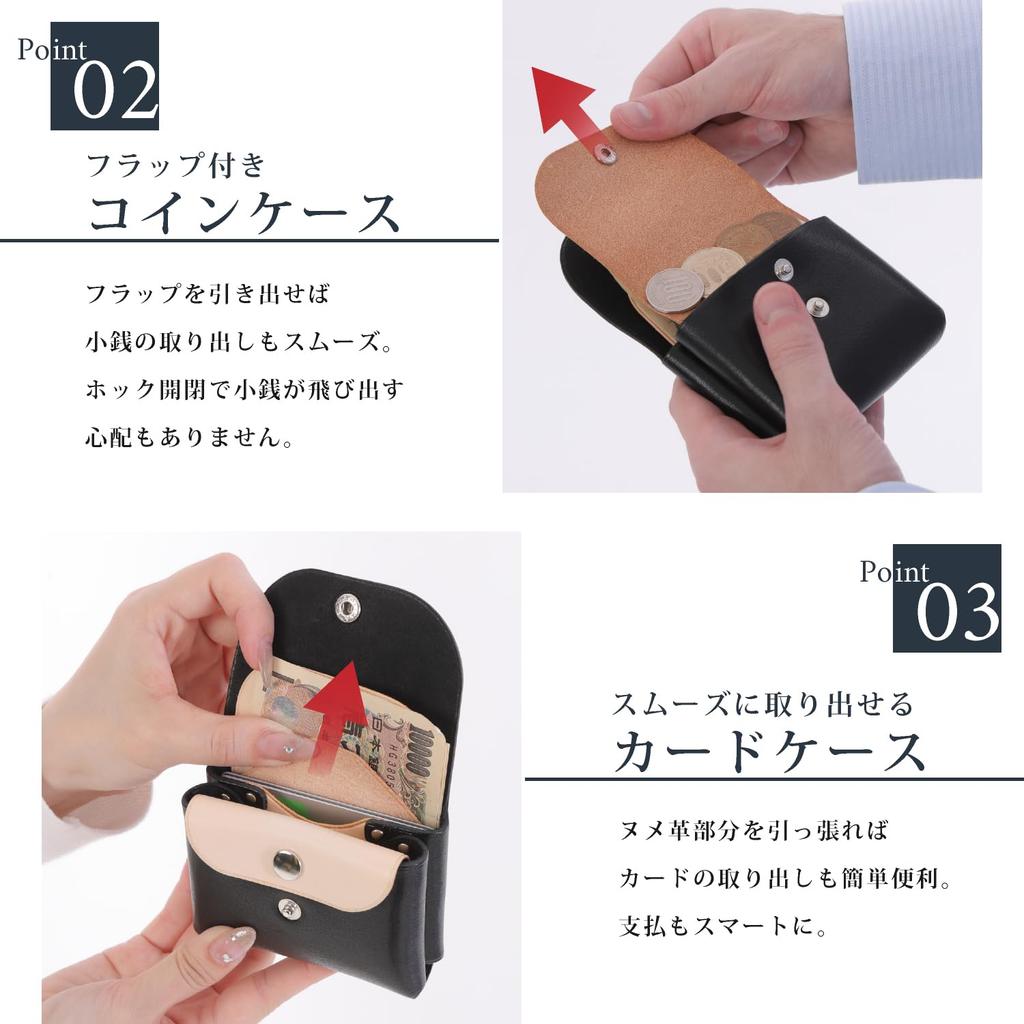 Mini-Portemonnaie für Damen aus Rindsleder (Kamel) - Hält Scheine gerade