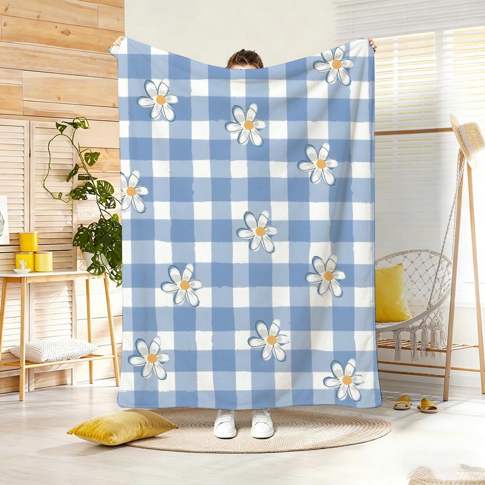 Floral natural style botanical Throw Lightweight g Flannel Blanket Soft Skinfriendly for Summer Cooling