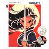 Pearl Painting Mulan Red Sun Background Blend 5D DIY Pearl Picture Crafts for Adults/Beginners Gift Ideas Home Decor