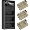 ENEGON Set of 3 LP-E8 Batteries (1980mAh) + 3-Port LED Charger for Canon EOS Rebel T2i-T5i/Kiss X4-X7i/EOS 550D-700D