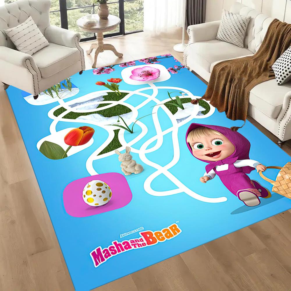 Masha Bear Area Rug Suitable for Dormitory Study Room Kitchen Foyer Antislip Carpet Decorate Offices Perfect Gift for Women/Men