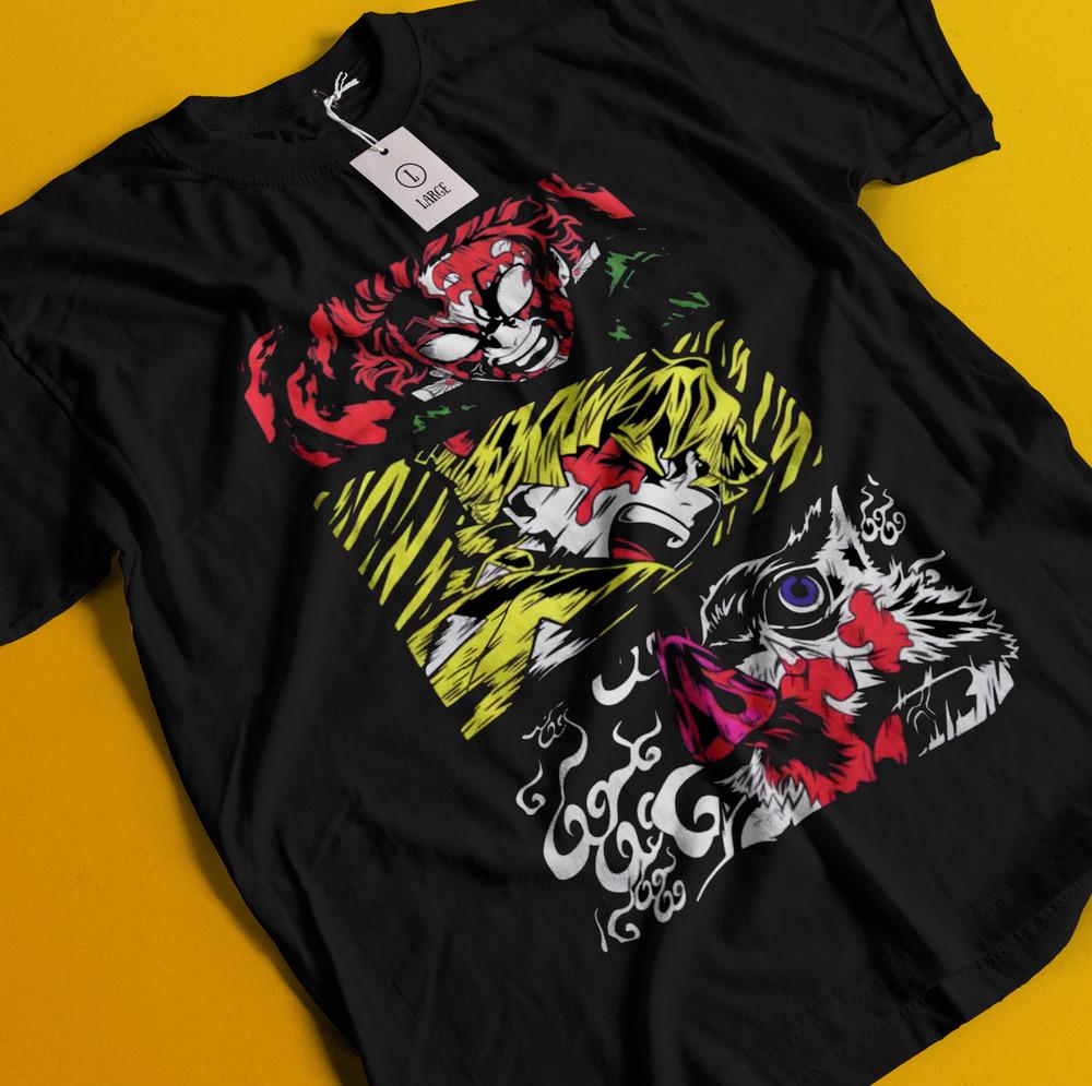 

Demon Slayer Shirt Nezuko Tshirt Tanjiro T-Shirt Muzan Doma Tee Inosuke Zenitsu 3XL