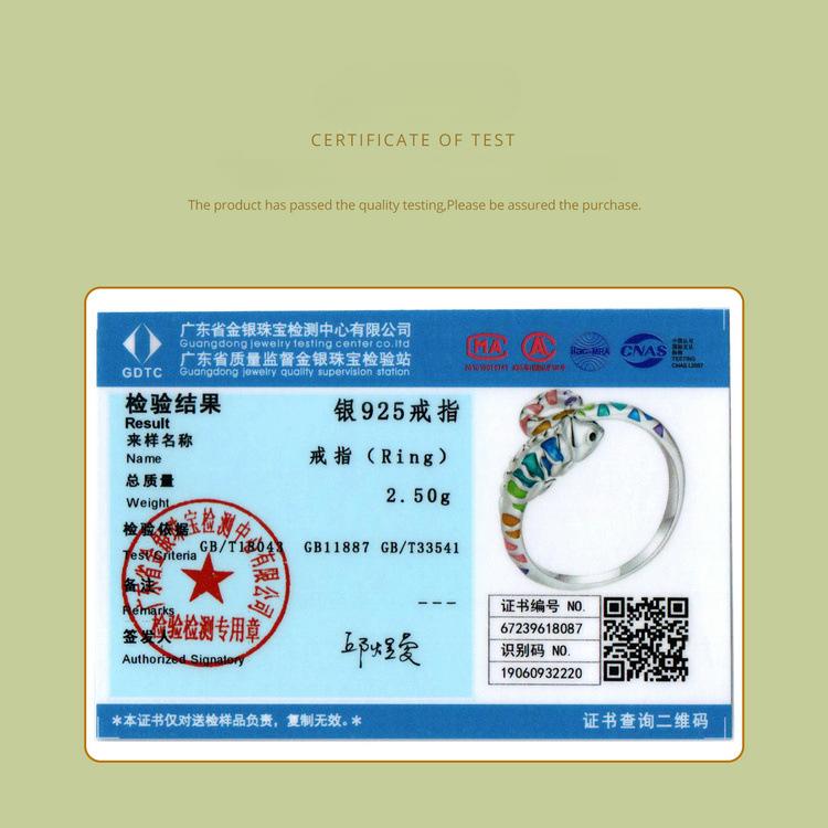 Colorful Chameleon Open Ring For Men And Women, Personalized Fashion Style S925 Sterling Silver Ring