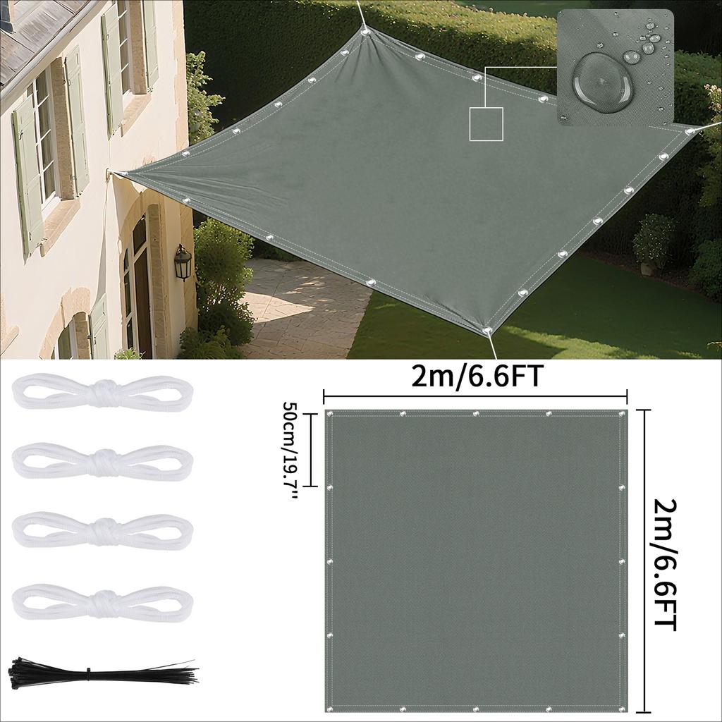 Waterproof Shade Sail with Grommets Tent Tarp Cover Sunshade Cloth Awning Canopy for Outdoor Garden Patio Camping Hiking Shelter
