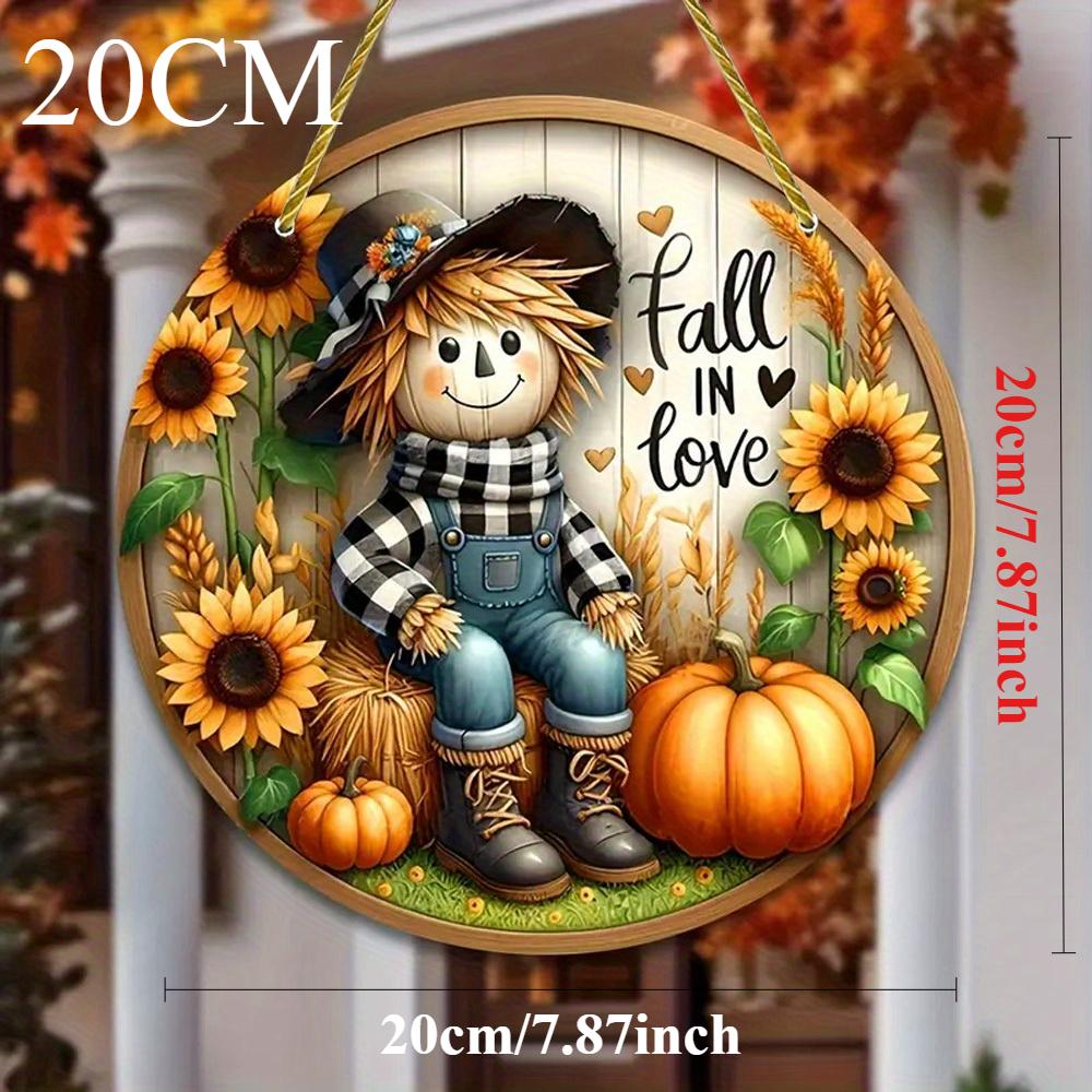 

Акриловый плоский (2D) Акриловое круглое украшение в виде венка на День благодарения и осенний урожай для дверей, стен, домов, веранд, садов 15 * 15cm/5.9 * 5.9 inches