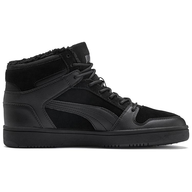 Puma Rebound LayUp SD Fur - Schwarze Unisex-Sneaker Castlerock 369831-01