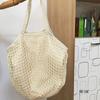 Lightweight Cotton Grocery Bags Portable Reusable Organizer Handbag Breathable Mesh Rope Mesh String Bag Fruit Vegetable Storage