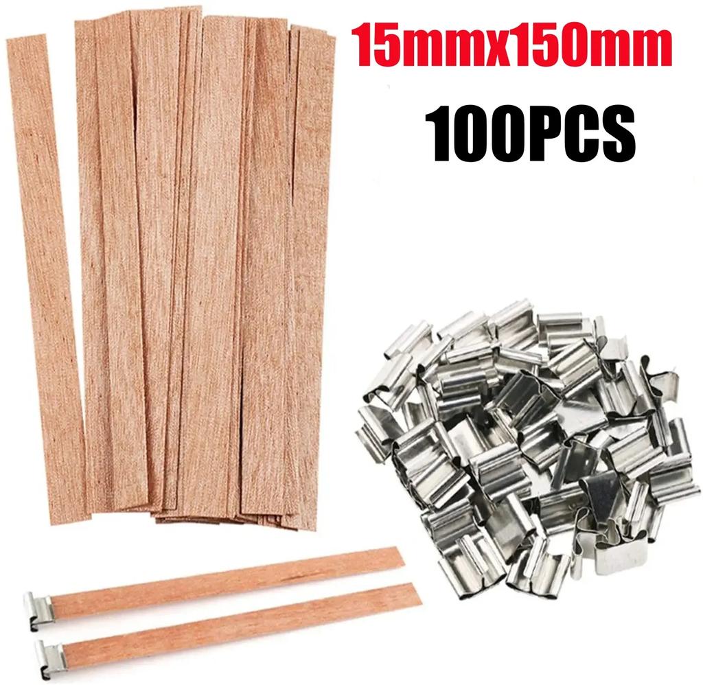 10-100PCS Scented Candle Wood Slice Wick for DIY Paraffin Candle Wick Soy Wick Wood Slice Wick for One Way Candle Handmade
