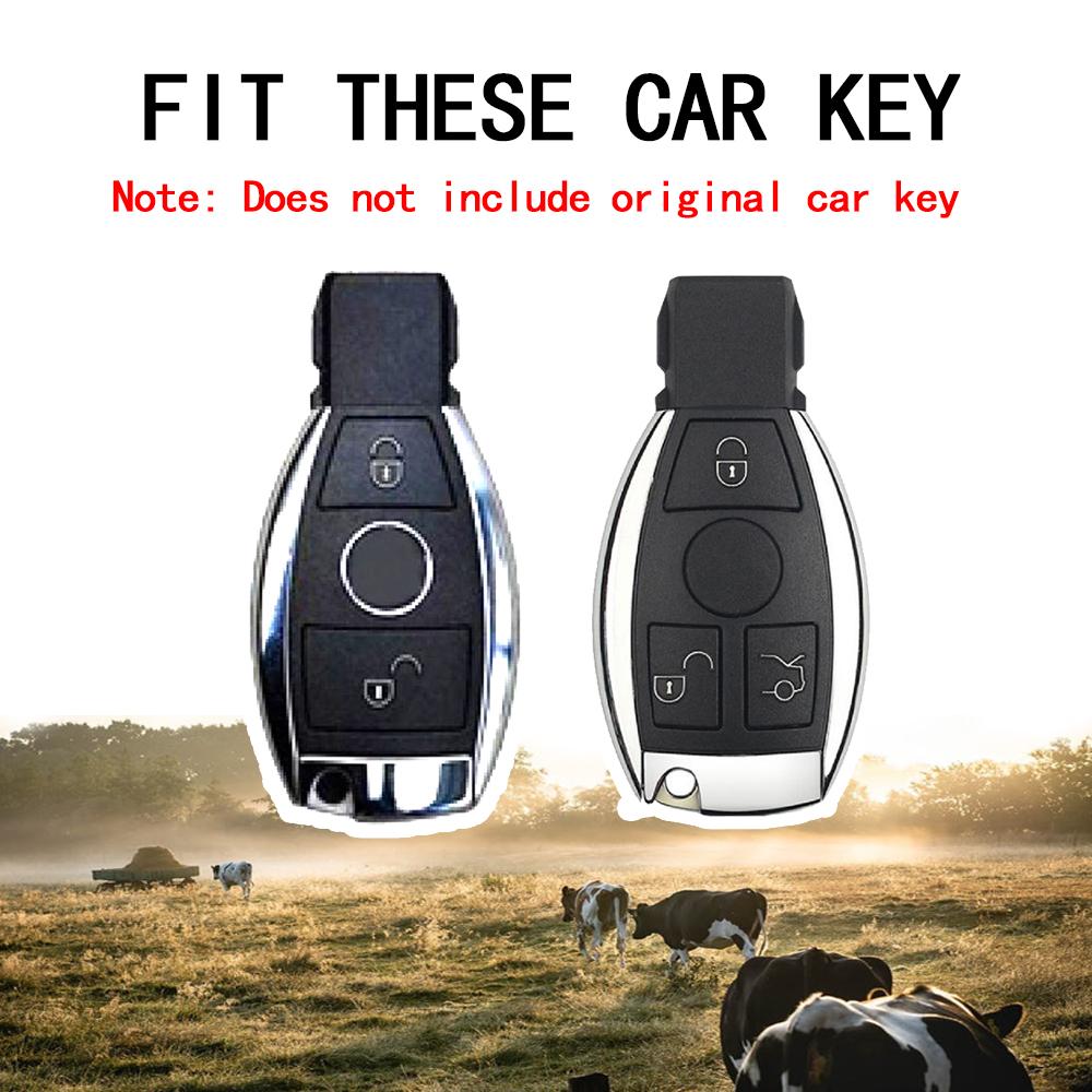 Leather Car Key Fob Case Cover Protector for Mercedes Benz E C G M R S Class W204 W212 W176 GLC CLA GLA AMG Car Accessories