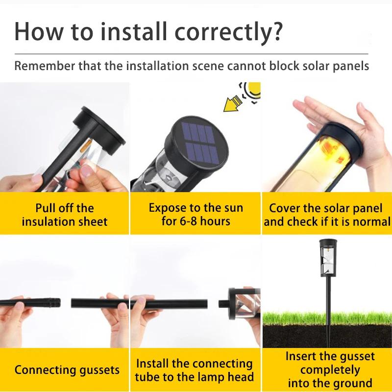Solar lawn led Lights Garden Lamp Solar Powered Waterproof Landscape Lighting for Path Yard Backyard Lawn Patio Decorative