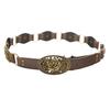 Vintage American Denim Leather Belt For Women With Metal Buckle Fashion Waist Accessory