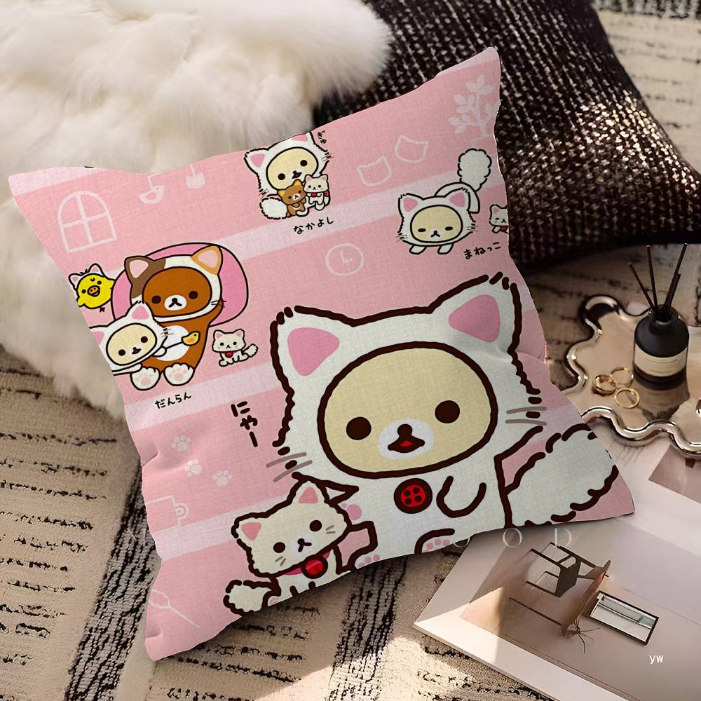 Cute Bear R-Rilakkumas Pillow Cover Sofa Cushion Cover Home Room Decoration Children Gift