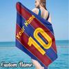 Custom Name Number 10 Jersey  Beach Towel - Soft, Ultra-Absorbent Microfiber, Lightweight, Perfect for Beach, Parties, Travel, Camping