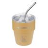 Double Wall Insulated Coffee Cup with Straw 304 Stainless Steel Tea Coffee Milk Mug Stackable for Travel Hiking