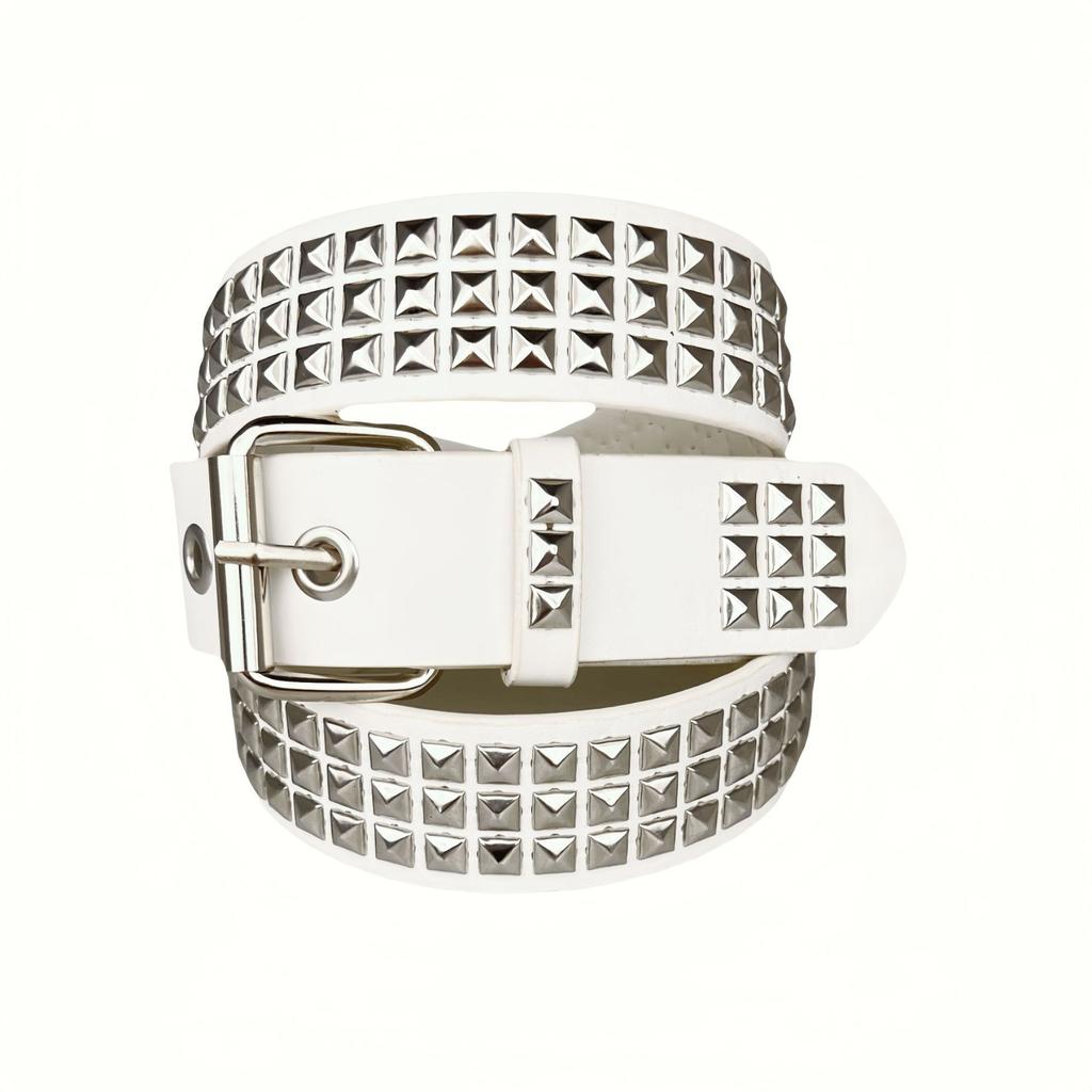 New Punk European and American Pyramid Cyber Subculture Gothic Square Bead Rivet Belt