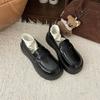 British style platform loafers women's 2025 new spring retro versatile black single shoes Japanese one-pedal small leather shoes