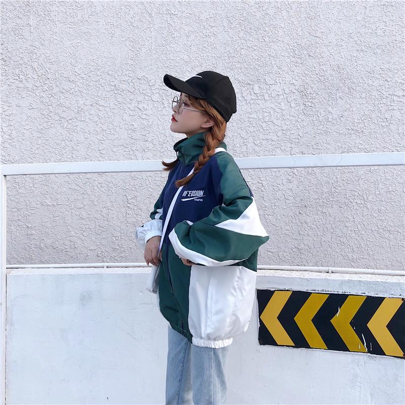 Kurtka Harajuku Color Block Patchwork - Unisexowy Letni Styl Uliczny