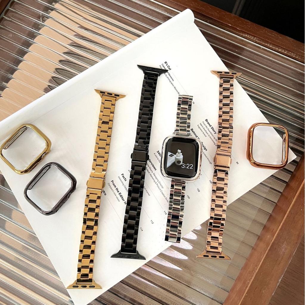 Applewatch109876 glossy thin three stainless steel metal iwatchSE Apple Watch strap