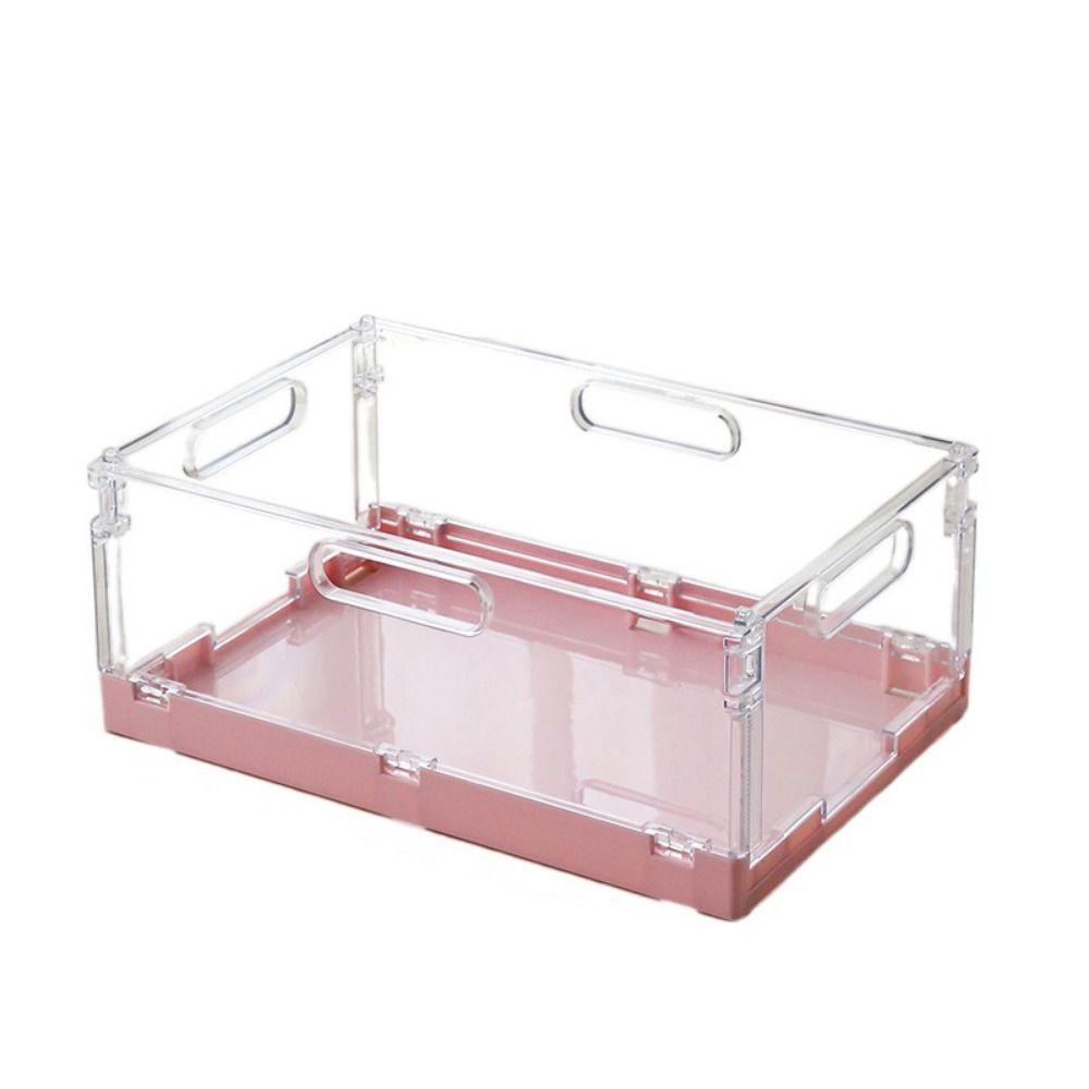 Creative Mini Plastic Baskets Foldable Plastic Collapsible Storage Box Portable Handles Folding Storage Basket Bathroom