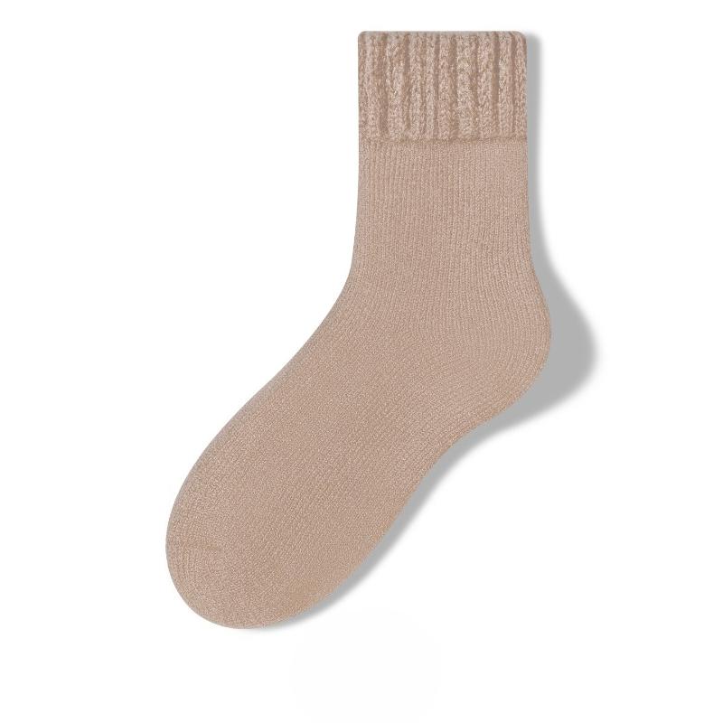 Super Thick Cold-proof Wool Socks for Men, Winter Mid-calf Socks with Fleece and Thickened Warmth, Long Calf Floor Socks