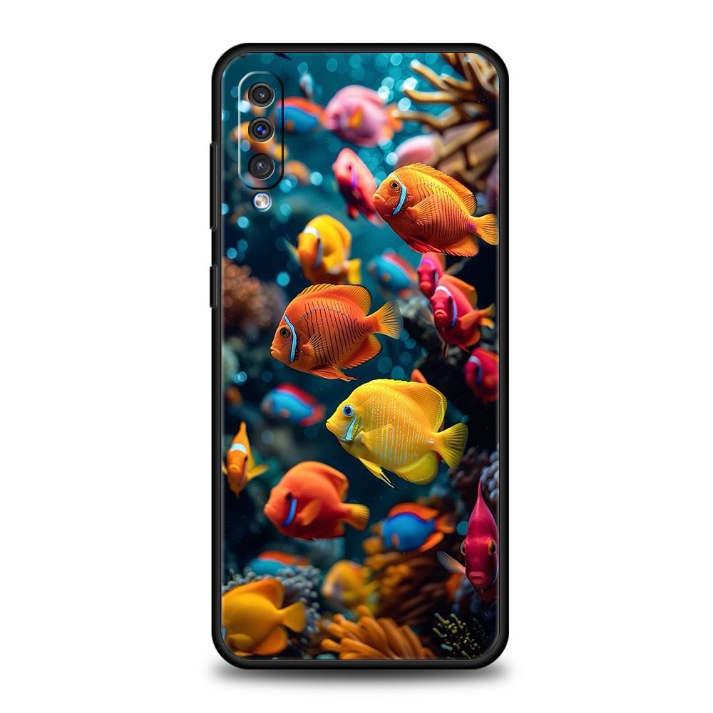 Cartoon Cute Fish Case For Samsung A56 A36 A26 A24 A16 A14 A12 A32 A50 A70 A20S A22 A30 A40 A34 A54 A42 A52 A04s A06 5G Cover