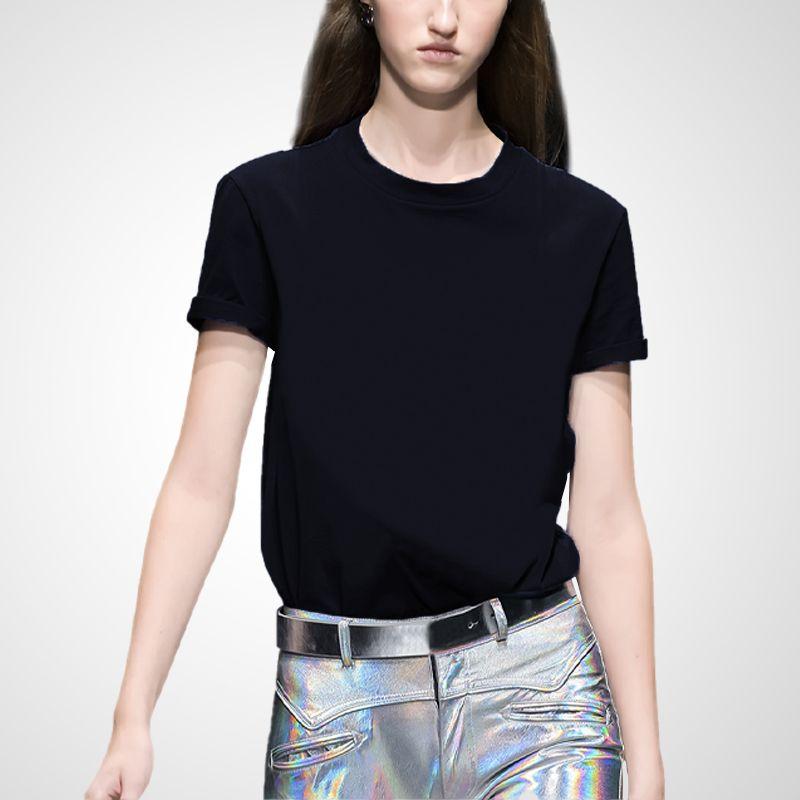 

Женская Модная Стильная Нишевая Свободная Футболка с Коротким Рукавом Navy S