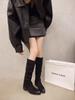 But Knee Retro Pile Knight Boots Winter New Thick Heel Velvet Fashion Western Cowboy Boots