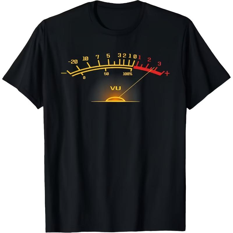Funny Vintage Volume Meter Unisexs T Shirt Unisex Cotton Tee Summer Spring Novelty Oversized Humor Streetwear Engineer Lovers Gifts