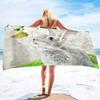 Rabbit Beach Towel,Easter Bath Towel Soft Microfiber Beach Towel Quick Dry Sand Free Lightweight Oversized Large Pool Towel