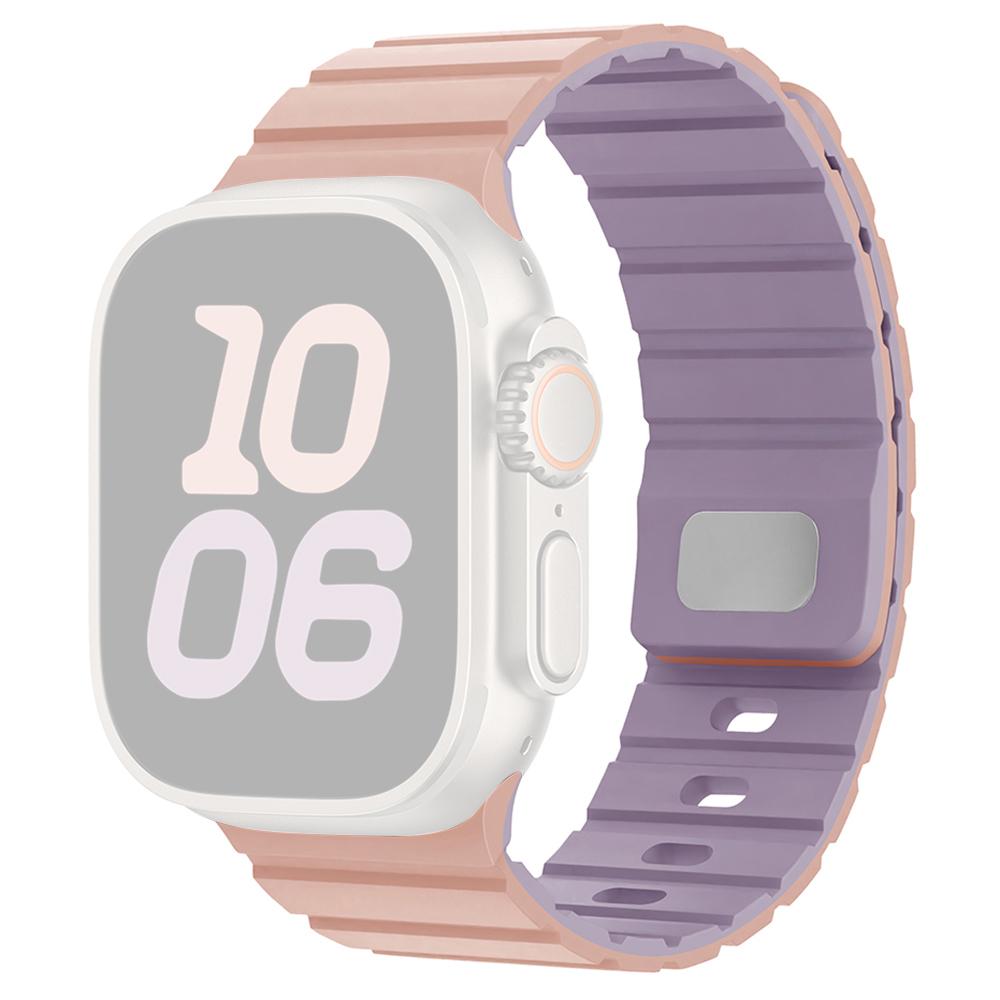 Silicone Band for Apple Watch Series 11 10 42mm/9 8 7 41mm/SE3 SE2 SE 6 5 4 40mm/3 2 1 38mm Magnetic Quick Release Strap