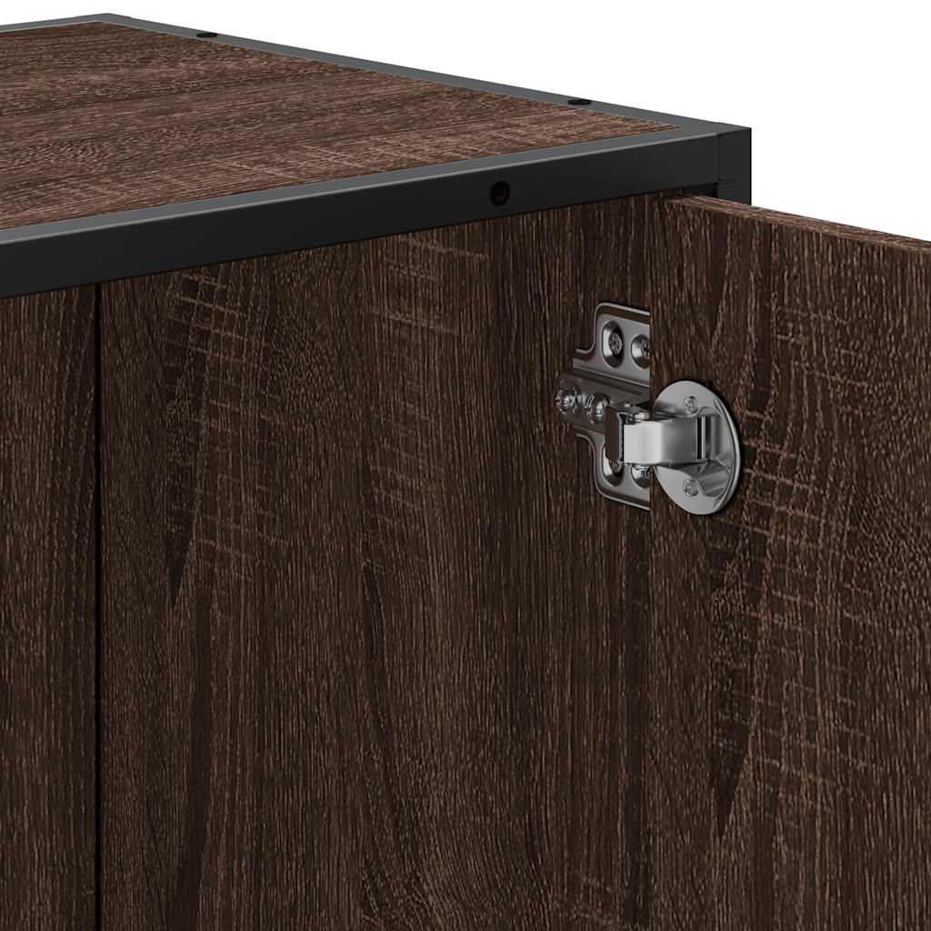 Bathroom Vanity Cabinet Brown Oak Effect 65 X 33 X 60 Cm