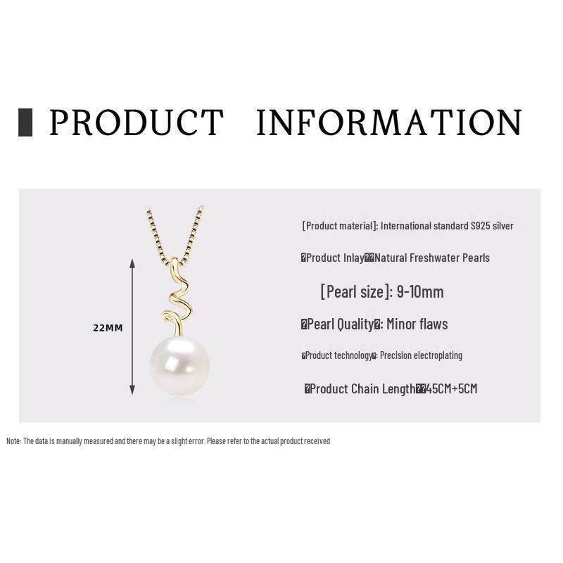 Freshwater Pearl & Diamond-Set Silver Pendant Necklace for Women