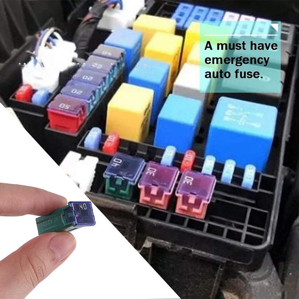 30Pcs Short Leg Auto Square Blade Fuse Assortment Box 20A-60A Internal Insert Car Circuit Protection Fuse Replacement Kit