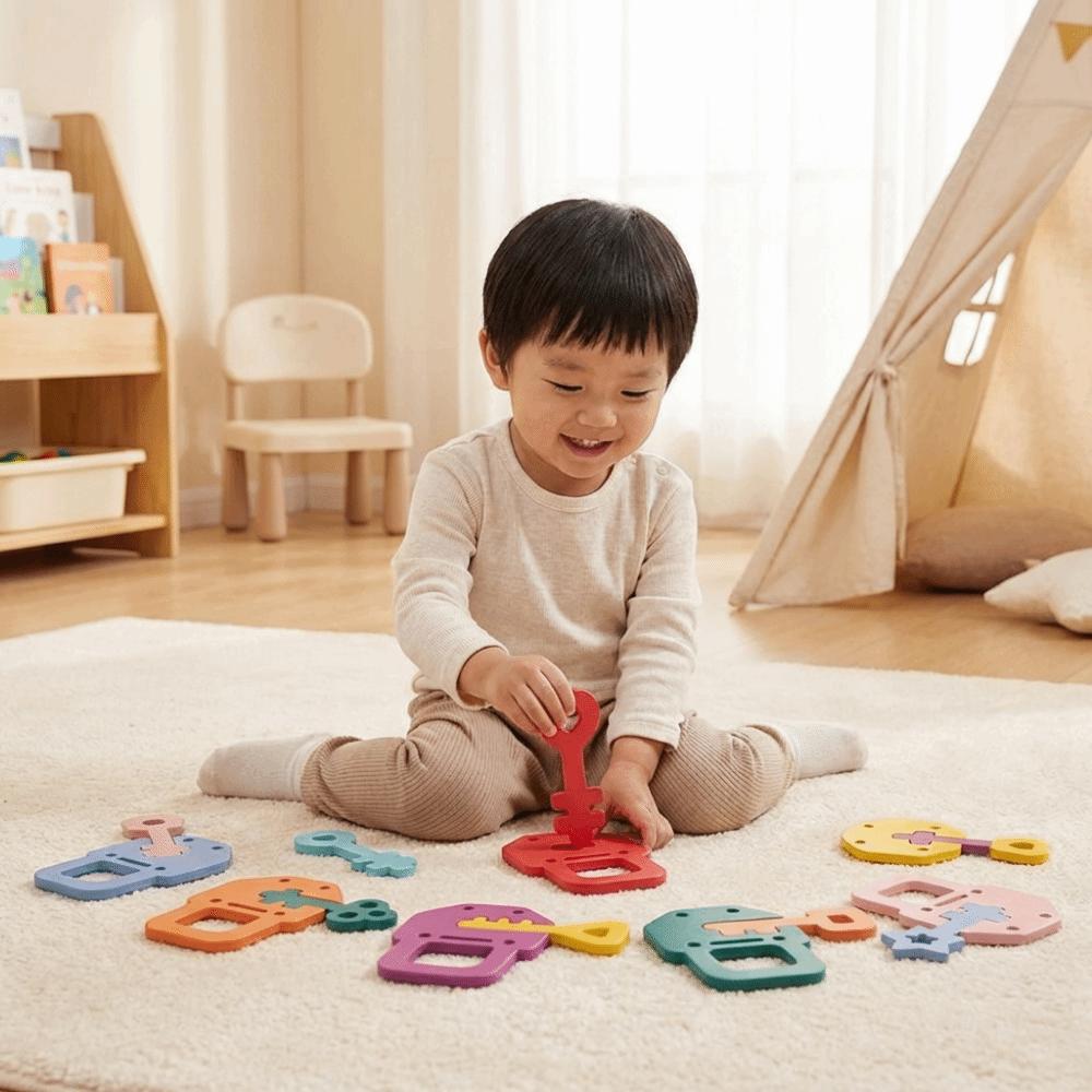 Wooden Locks Keys Montessori Educational Toy Fine Motor Skills Training Toy  Parish Activities