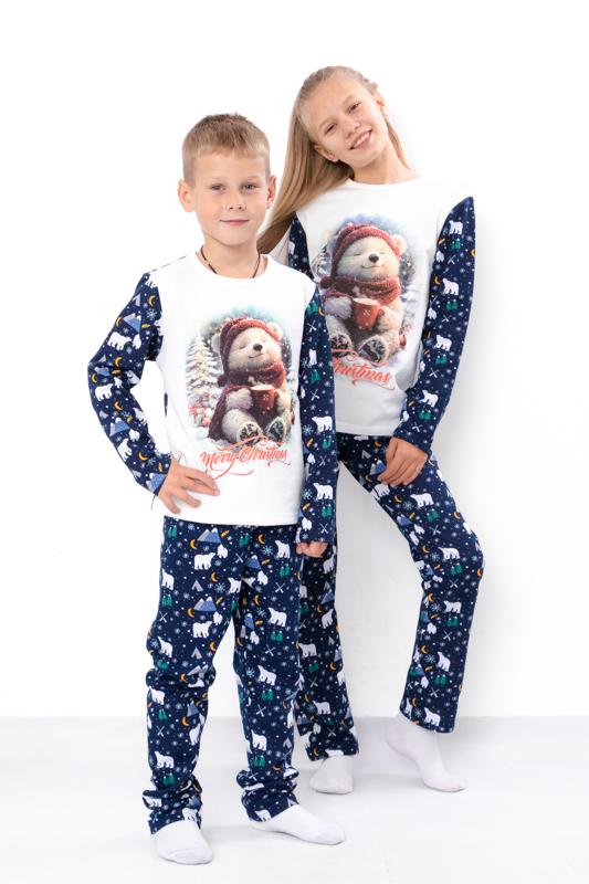

Піжама – Дитячий Сімейний Образ з Принтом Ведмедика, Топ і Штани, Зима, 6076-4 HC 104 сапфіровий