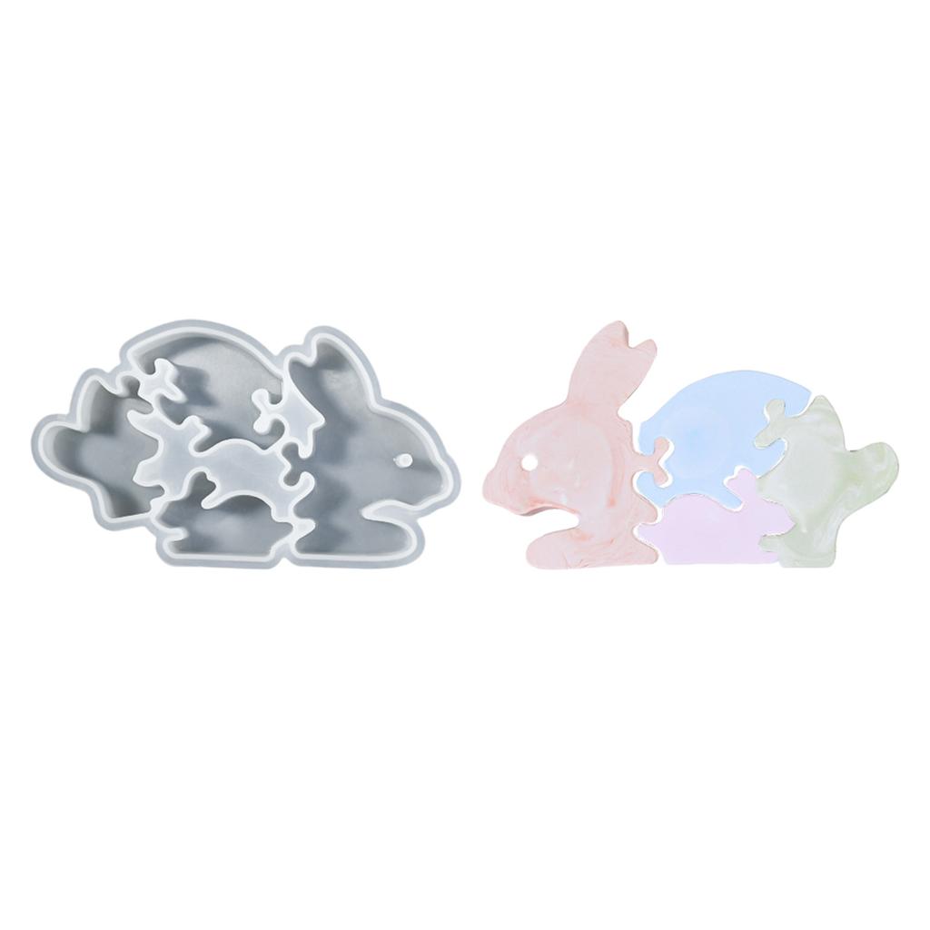 Food Safe Silicone Mold for Easter Rabbit Figurine Handmade Resin Decorations Mould for Family Activities