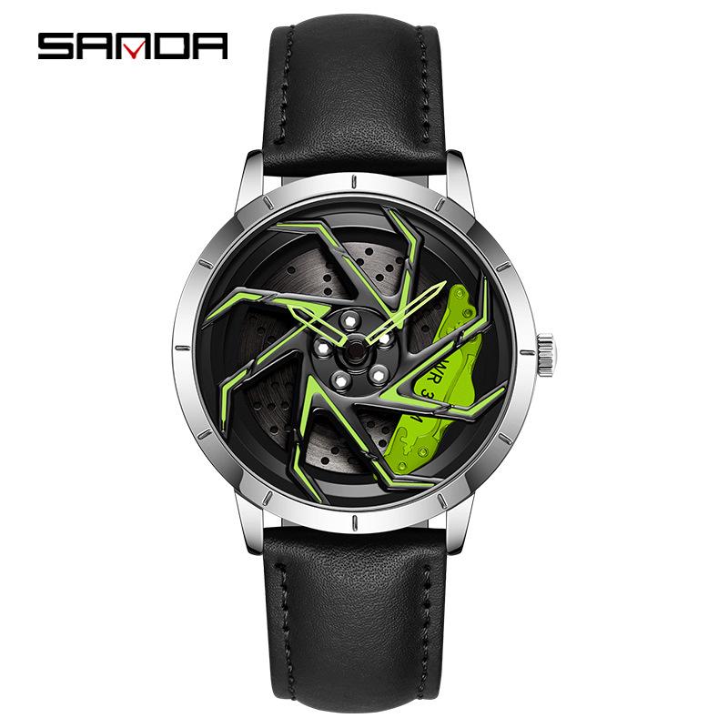 Sanda Meilleure Vente 1088 Montre pour Adolescent: Personnalisé, Cadran Rotatif 3D, Tendance, Quartz Étanche.