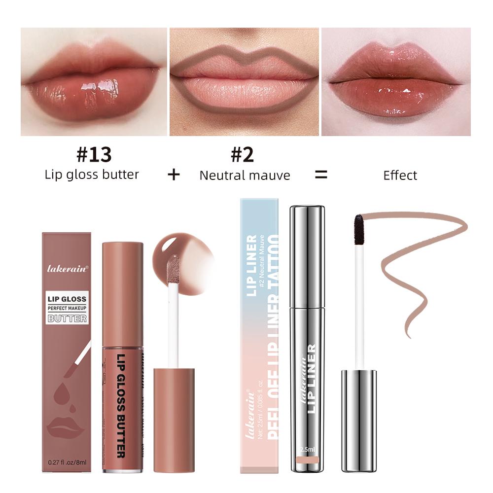 Lip Liner And Butter Non-stick Cup Lip Gloss Moisturizing Mirror Lip Gloss Lasting Color Lip Glaze Dye Liquid Makeup For Women
