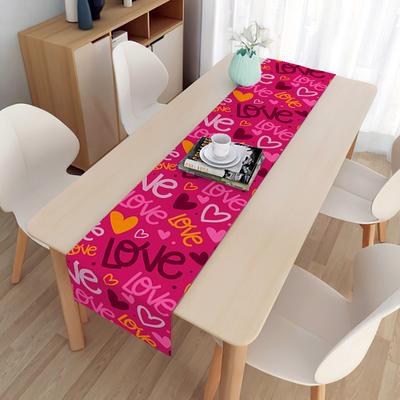 Valentine 'S Day Love Printing Table Flag Festival Gift Home Table Kitchen Table Mat Restaurant Dinner Decoration Table Flag