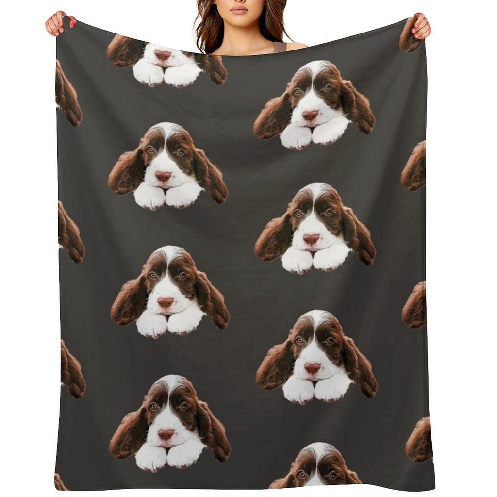 Springer Spaniel Cute Puppy Paws Throw Blanket Heavy To Sleep Sofa Sofas Furrys Blankets