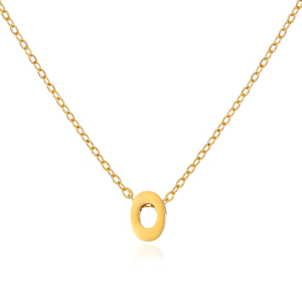 Simple Stainless Steel A-Z Initial Letter Necklaces for Women 26 Alphabet Pendant Clavicle Chain Choker Birthday Party Jewelry