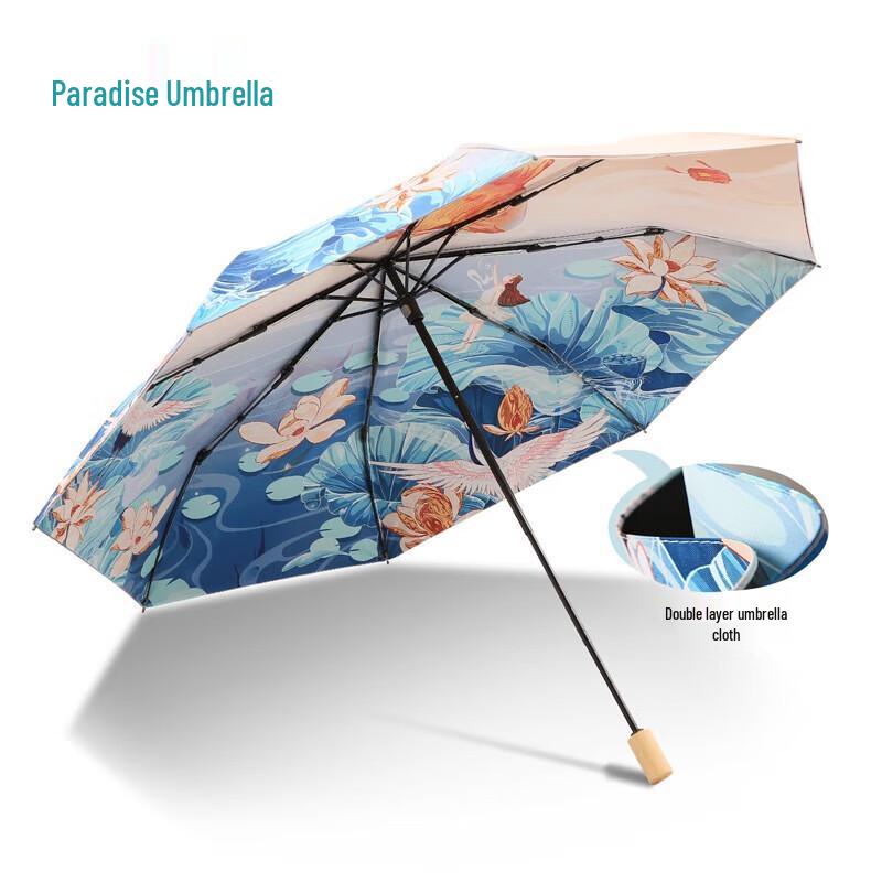 Paradise UPF50+ Double-Layer Folding UV Sun Umbrella