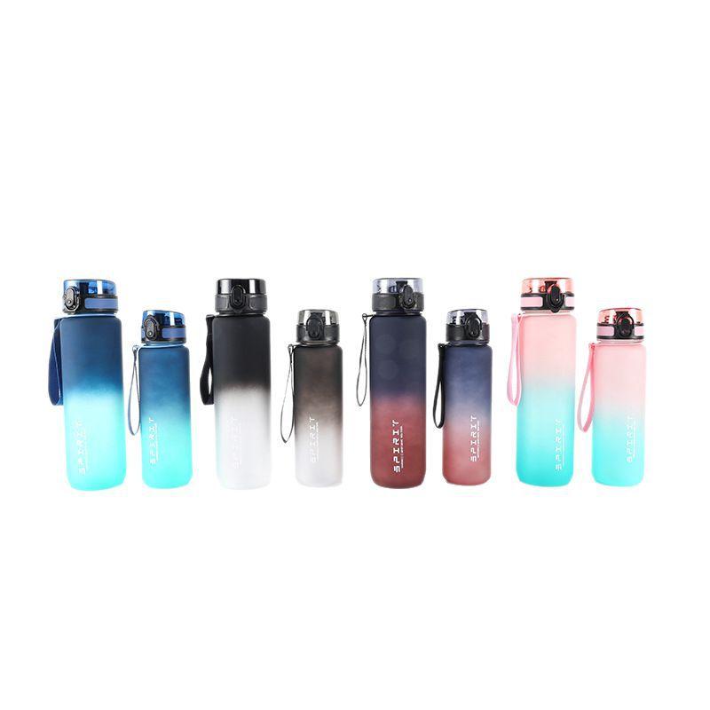 Gradient Plastic Water Bottle Portable Fitness Cup for Gym Sports 500ml KTY