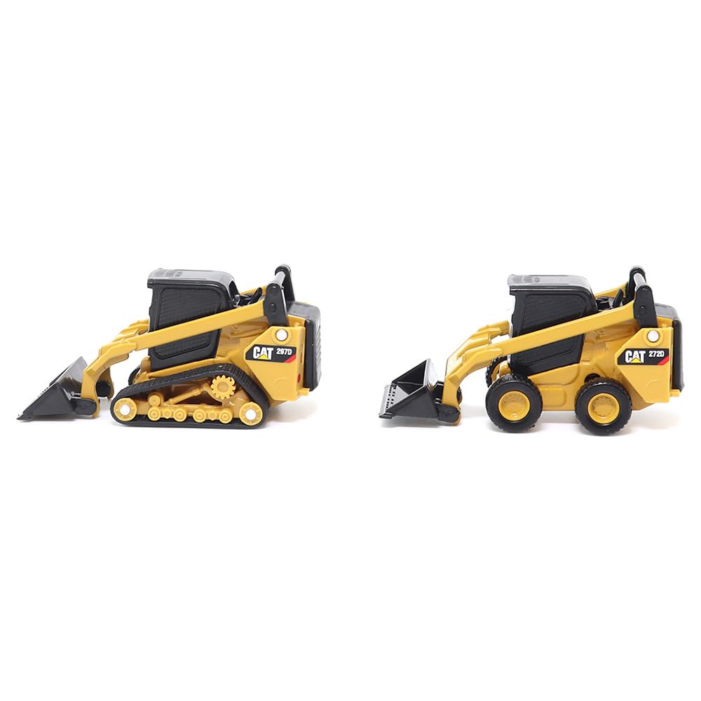 DIECAST MASTERS Smykem řízený nakladač Caterpillar CAT 272D2 Kompaktní pásový nakladač CAT 297D2, sada 2 kusů Dokončený produkt DM84647CS 1/64 &